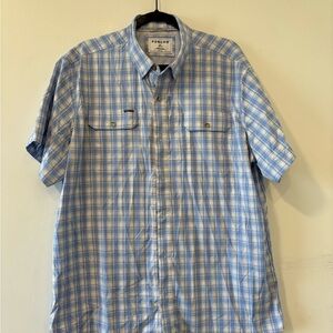 Poncho Sun Valley Performance Plaid Shirt Mens XXL Slim fit Blue White